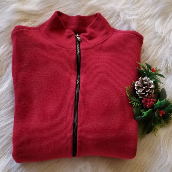 Chico's Sweaters - Chico's Red & Black Sweater Jacket